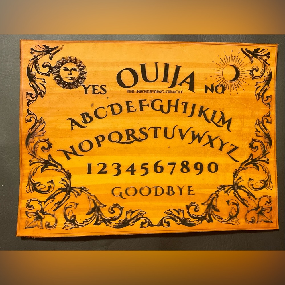 Handmade OUIJA board lasered on a Veg Tanned leather